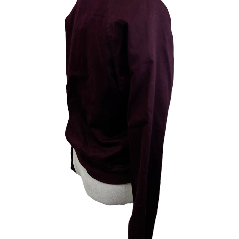 Express Burgundy Embroidered Bomber Jacket - Picture 9 of 10